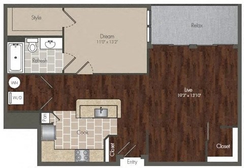 Floorplan A3 - Gilbert at Prairie Crossing, Farmers Branch, TX